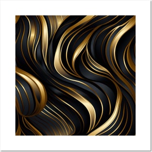 Golden Lattice: Luxurious Linearity in Gold Posters and Art